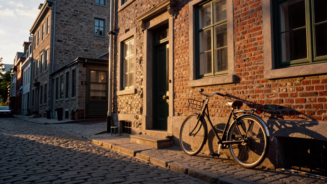 Urban Details in Montreal at Sunset Light in in Montreal, Quebec, Canada