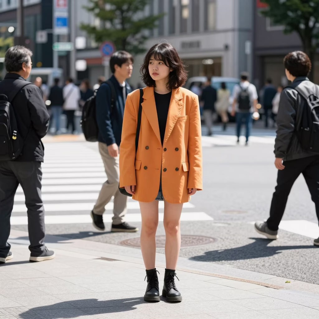 Urban Fashion at Midday Light in Fukuoka in in Fukuoka, Japan