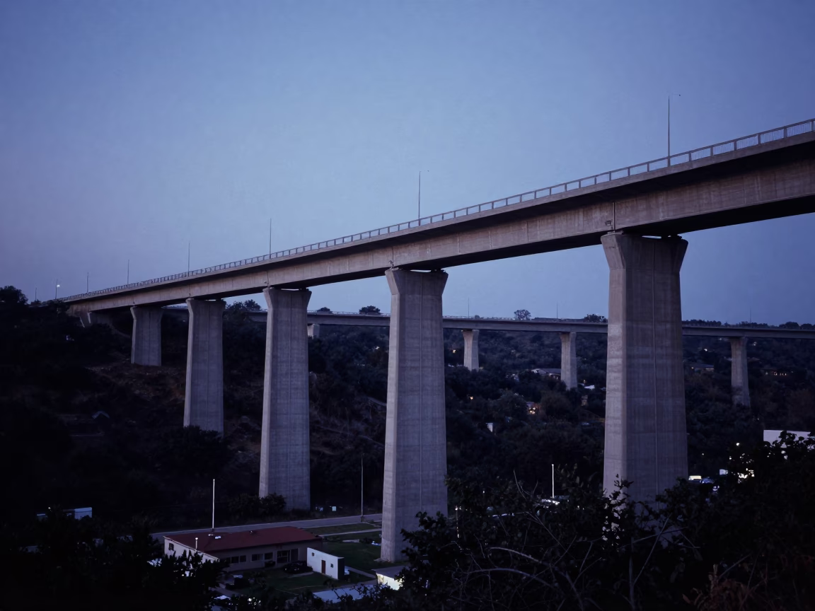 Urban Infrastructure at The Still Hours Before Dawn Light in Austin in in Austin, Texas, United States