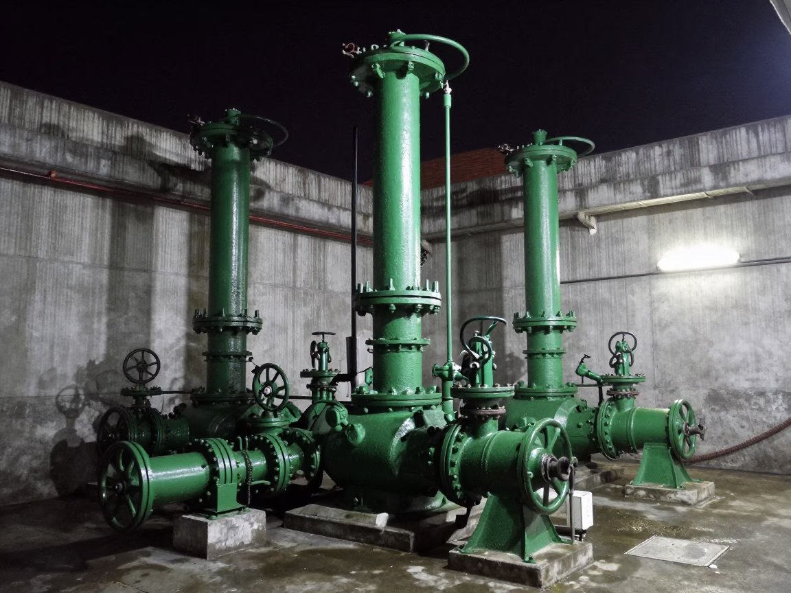 Urban Infrastructure in Izmir at Deep In The Night Light in in Izmir, Turkey