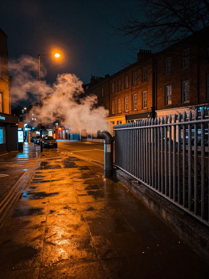 Urban Landscape in Bristol at Late At Night Light in in Bristol, United Kingdom