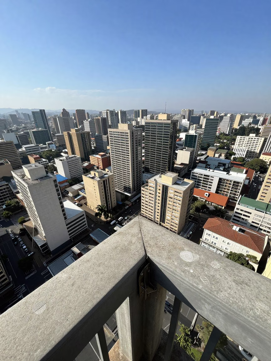 Urban Landscape in Johannesburg at Bright Midmorning Light in in Johannesburg, South Africa
