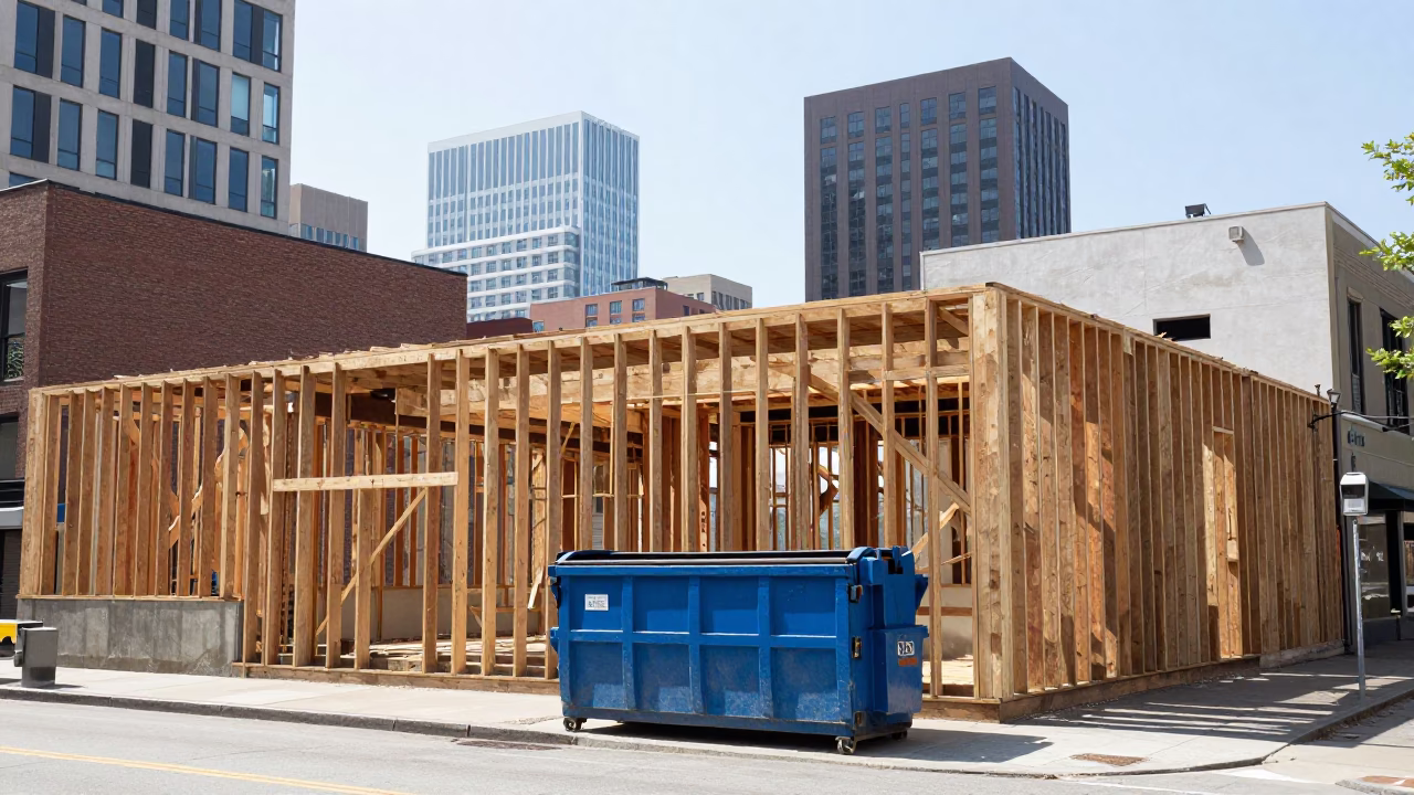 Urban Landscape in Portland at The Flat Glare Of Noon Light in in Portland, Oregon, United States