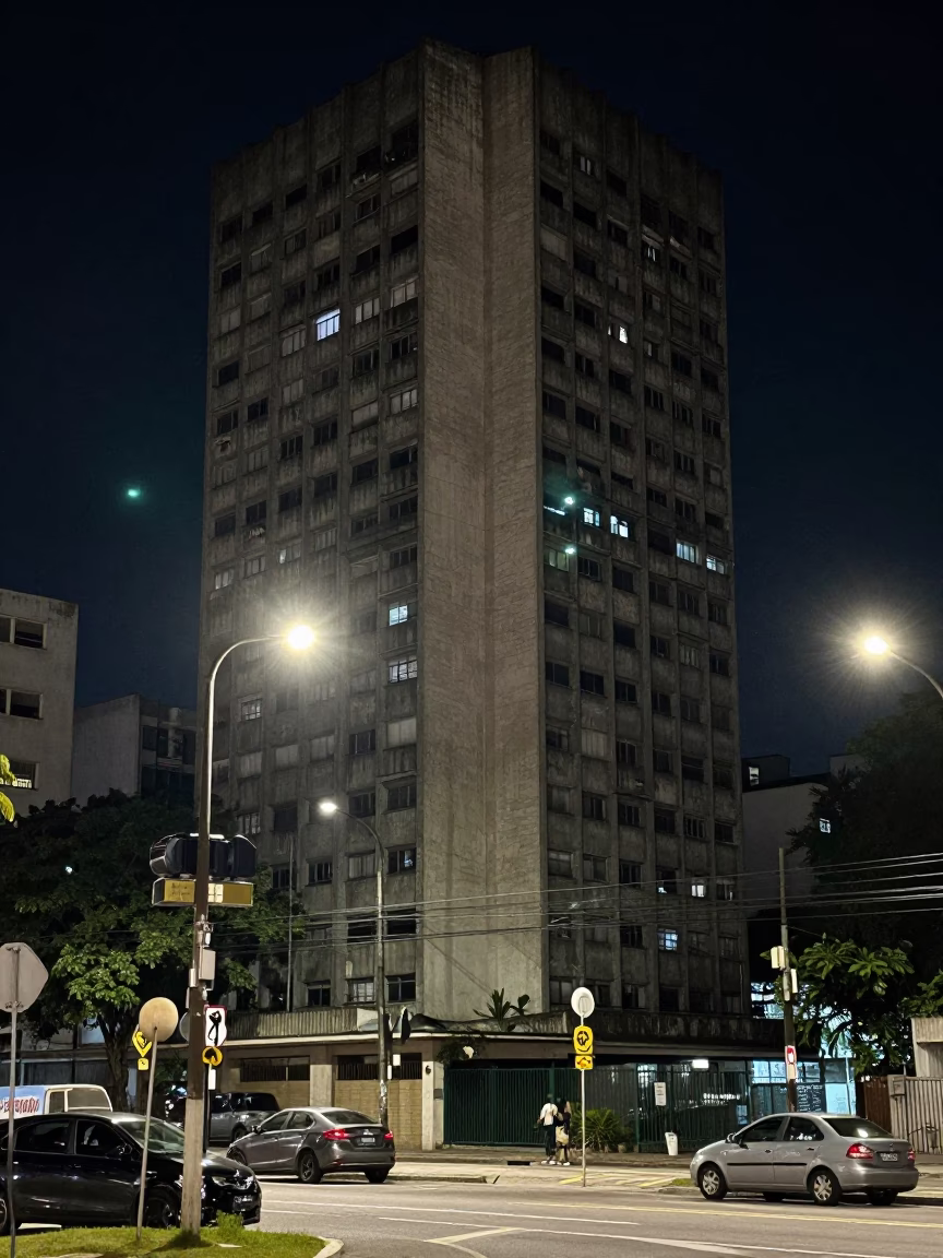 Urban Life in São Paulo at Late At Night Light in in São Paulo, Brazil