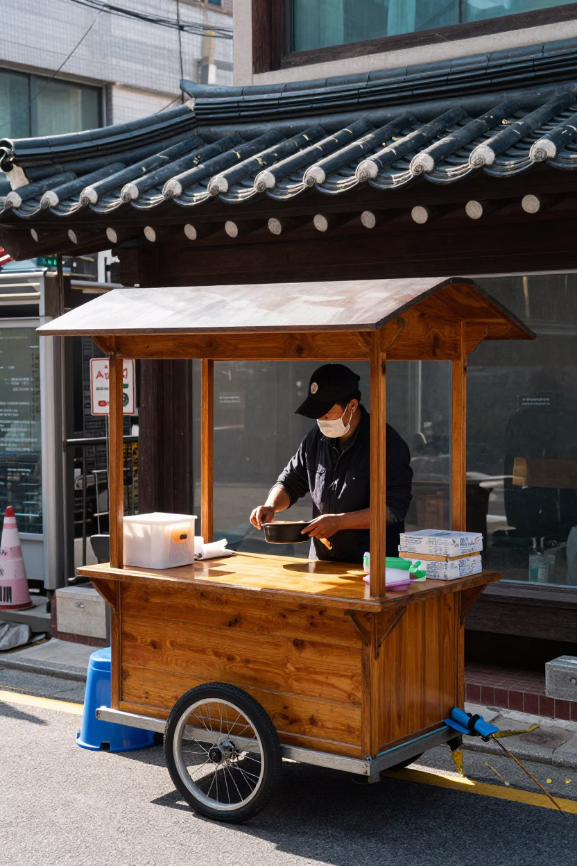 Urban Life in Seoul at Midday Light in in Seoul, South Korea