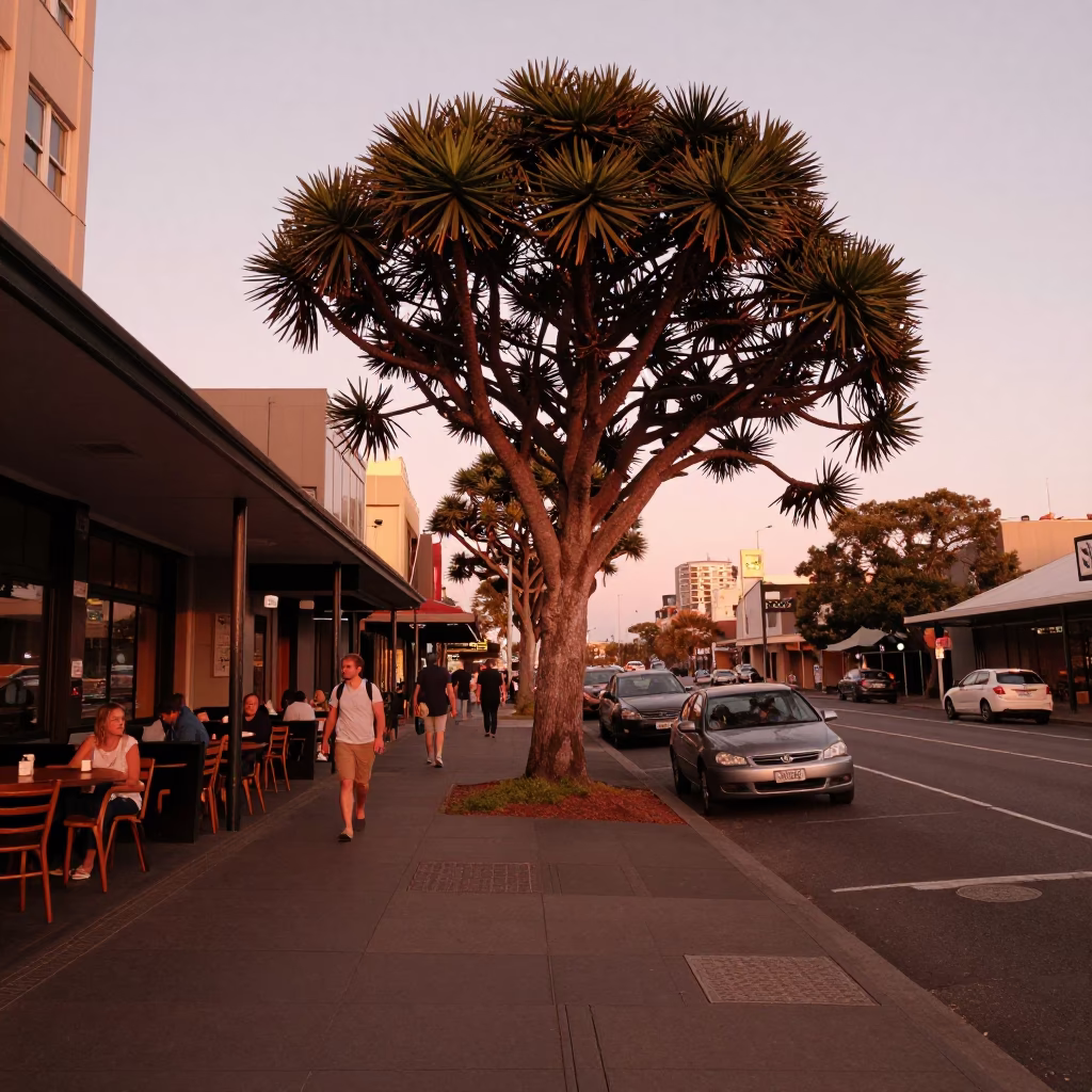 Urban Life in Sydney at Copper-toned Light Before Dusk in in Sydney, New South Wales, Australia