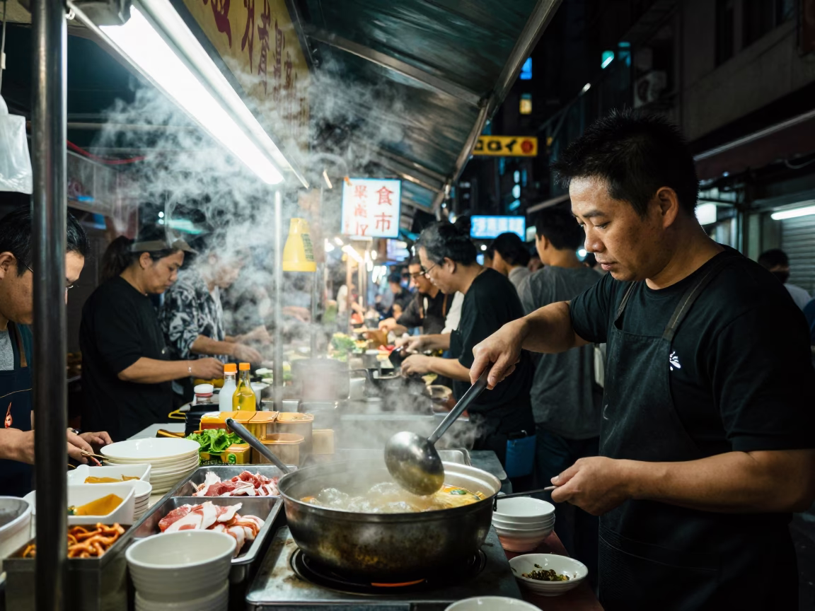Urban Nightlife at Deep In The Night Light in Taipei in in Taipei, Taiwan