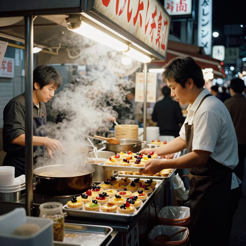 Urban Nightlife in Tokyo at Late At Night Light in in Tokyo, Japan