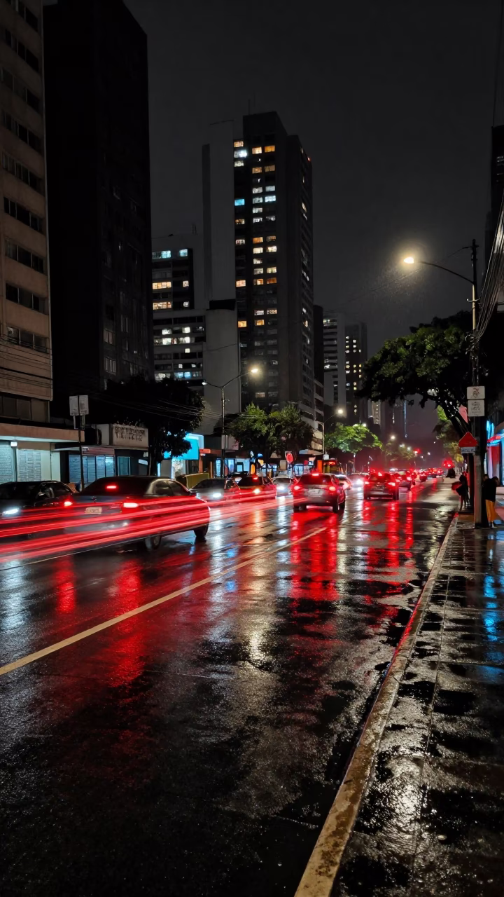 Urban Realism at Deep In The Night Light in São Paulo in in São Paulo, Brazil