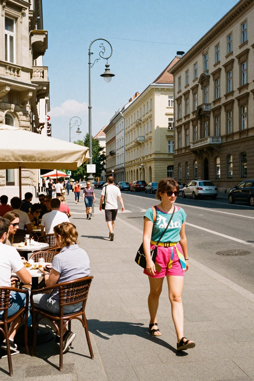 Urban Scene in Budapest at Midday Light in in Budapest, Hungary