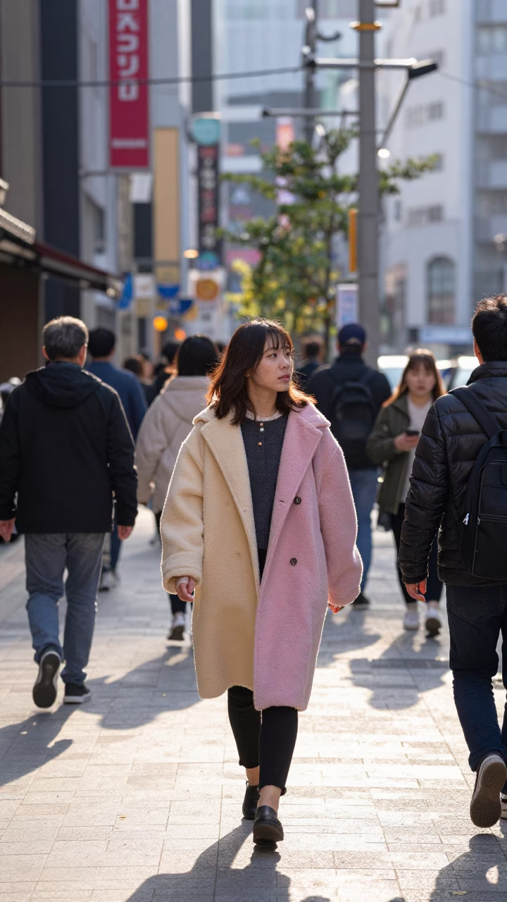 Urban Scene in Fukuoka at The Early Afternoon Light in in Fukuoka, Japan
