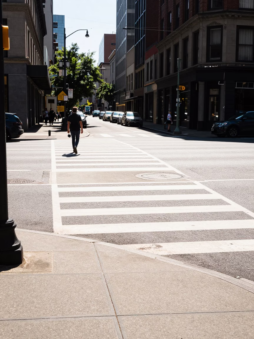 Urban Scene in Portland at The Flat Glare Of Noon Light in in Portland, Oregon, United States