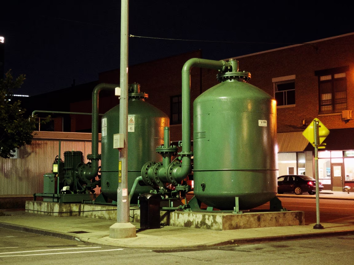 Urban Scene in Toronto at Late At Night Light in in Toronto, Ontario, Canada