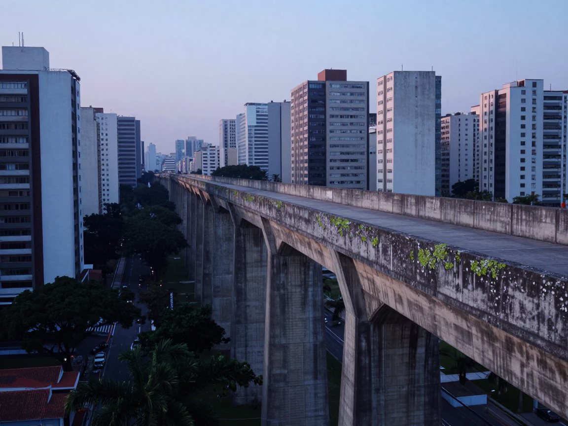 Urban Stillness at Sunrise Light in São Paulo in in São Paulo, Brazil