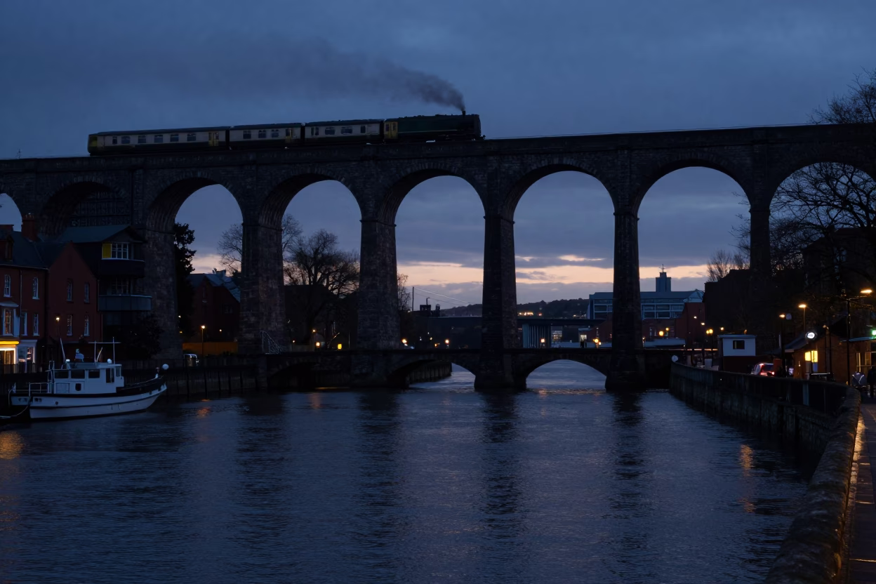 Urban Stillness in Bristol at The Predawn Darkness Light in in Bristol, United Kingdom