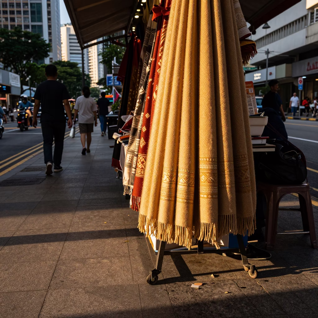 Urban Textures in Singapore at Golden Hour in in Singapore, Singapore