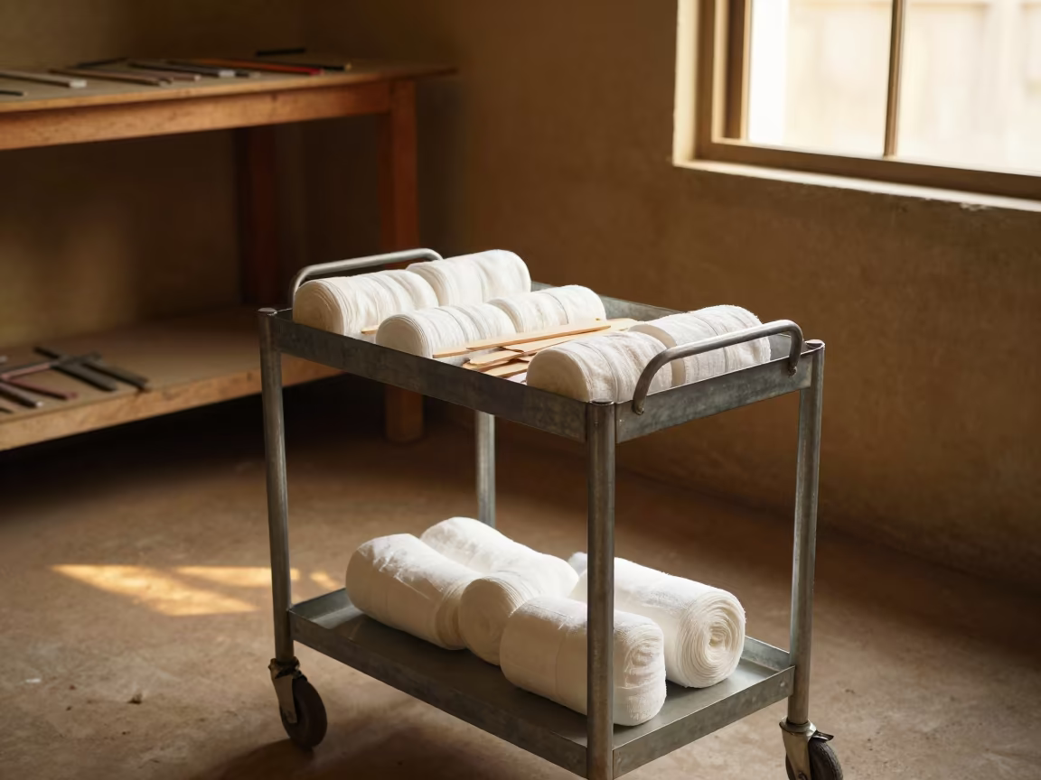 Urgent Care Splint Cart on Workshop Shelf in on a workshop shelf in Jaipur