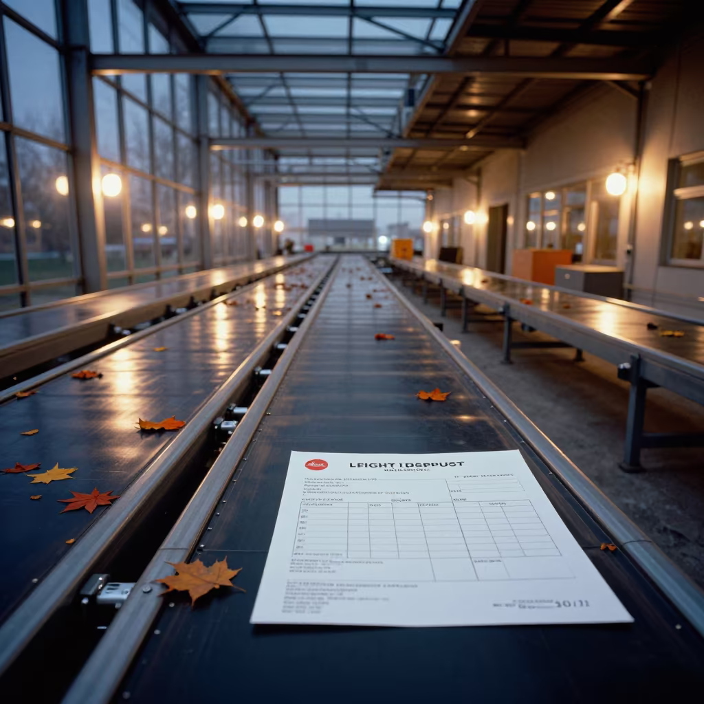Uşak Sorting Belt Invoice Board Twilight Neon in at a parcel sorting belt in Uşak