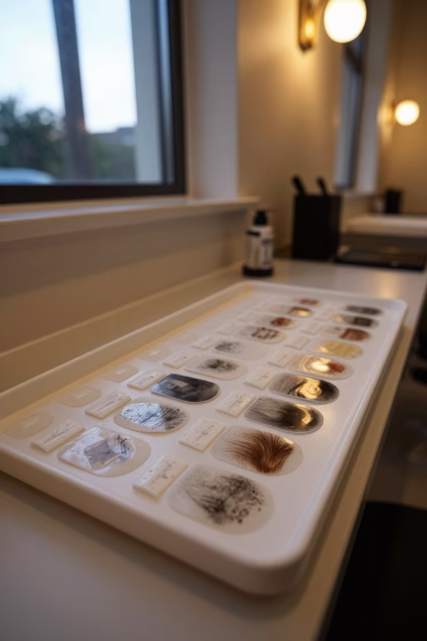 Used Tint Patch Test Tray in Twilight Salon in inside a salon row near Sivas