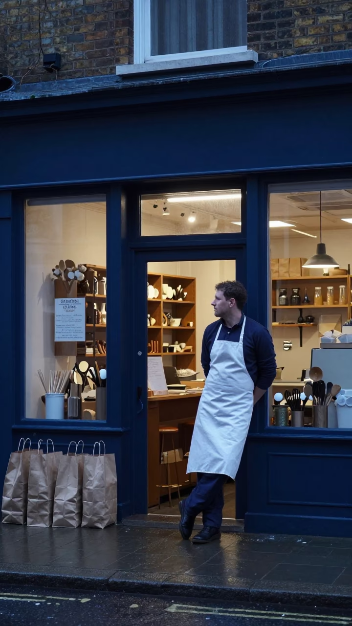 Utensils at Early Morning Light in London in in London, United Kingdom