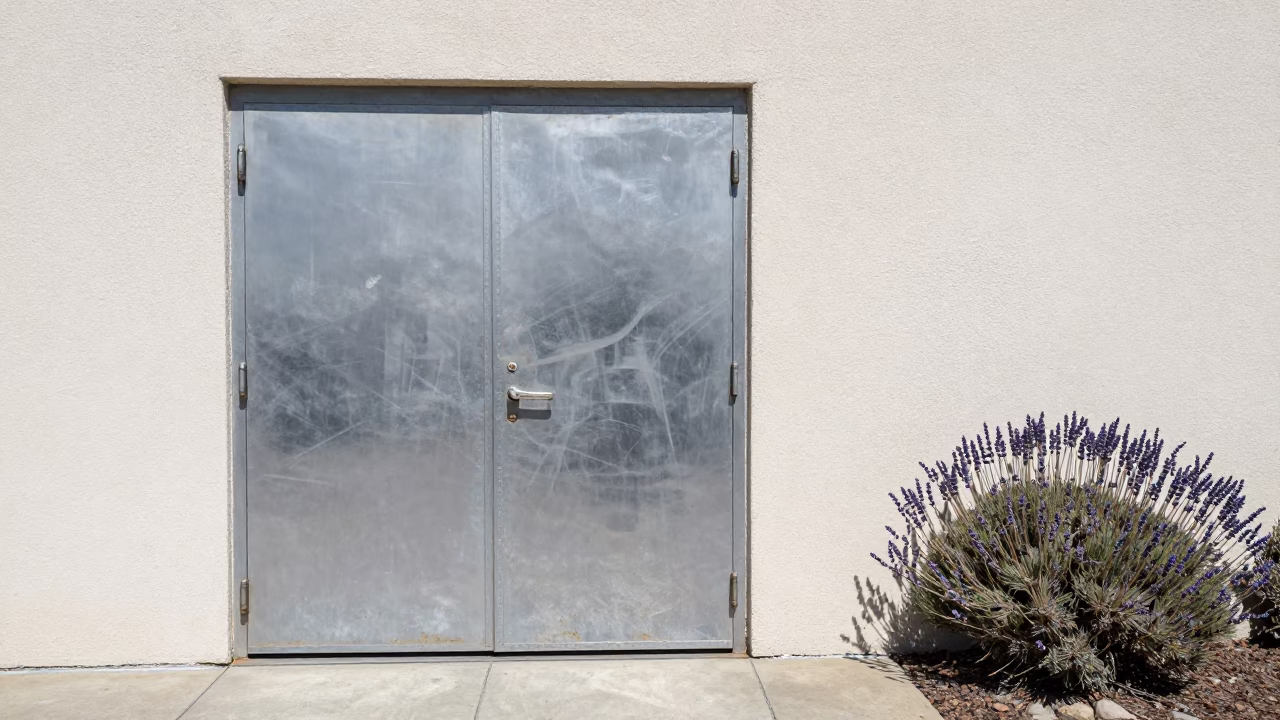 Utility Door And Dried Lavender in San Diego in in San Diego, California, United States