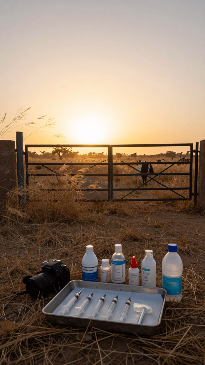 Vaccination Syringe Tray at Djibouti Pasture Gate in beside a pasture gate in Djibouti