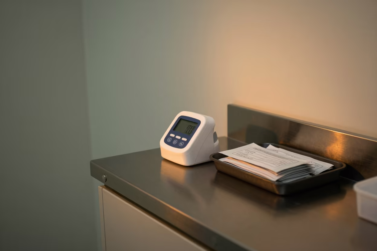 Vaccine Timer Under Firelight in Belo Horizonte Clinic in inside a clinic exam room in Belo Horizonte