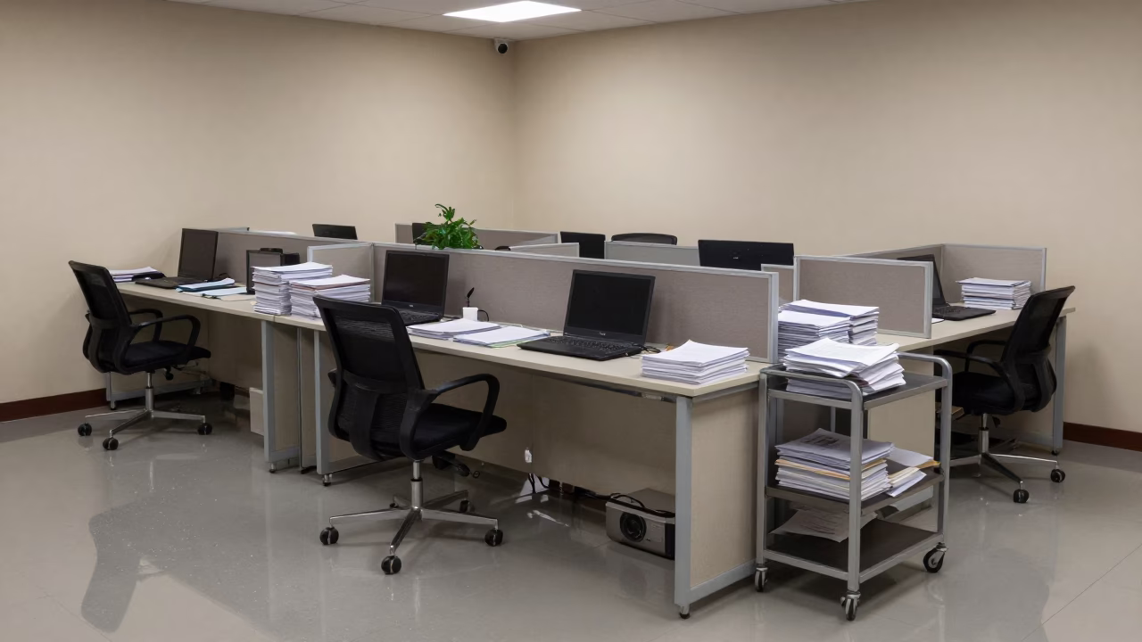 Vadodara Office Reception Desks and Projector Cart in at an office reception desk near Vadodara