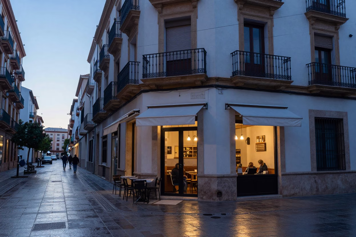 Valencia Before Sunrise at Sunrise Light in in Valencia, Spain