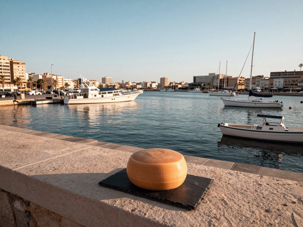 Valencia Harbor Scene at The Late Afternoon Light in in Valencia, Spain