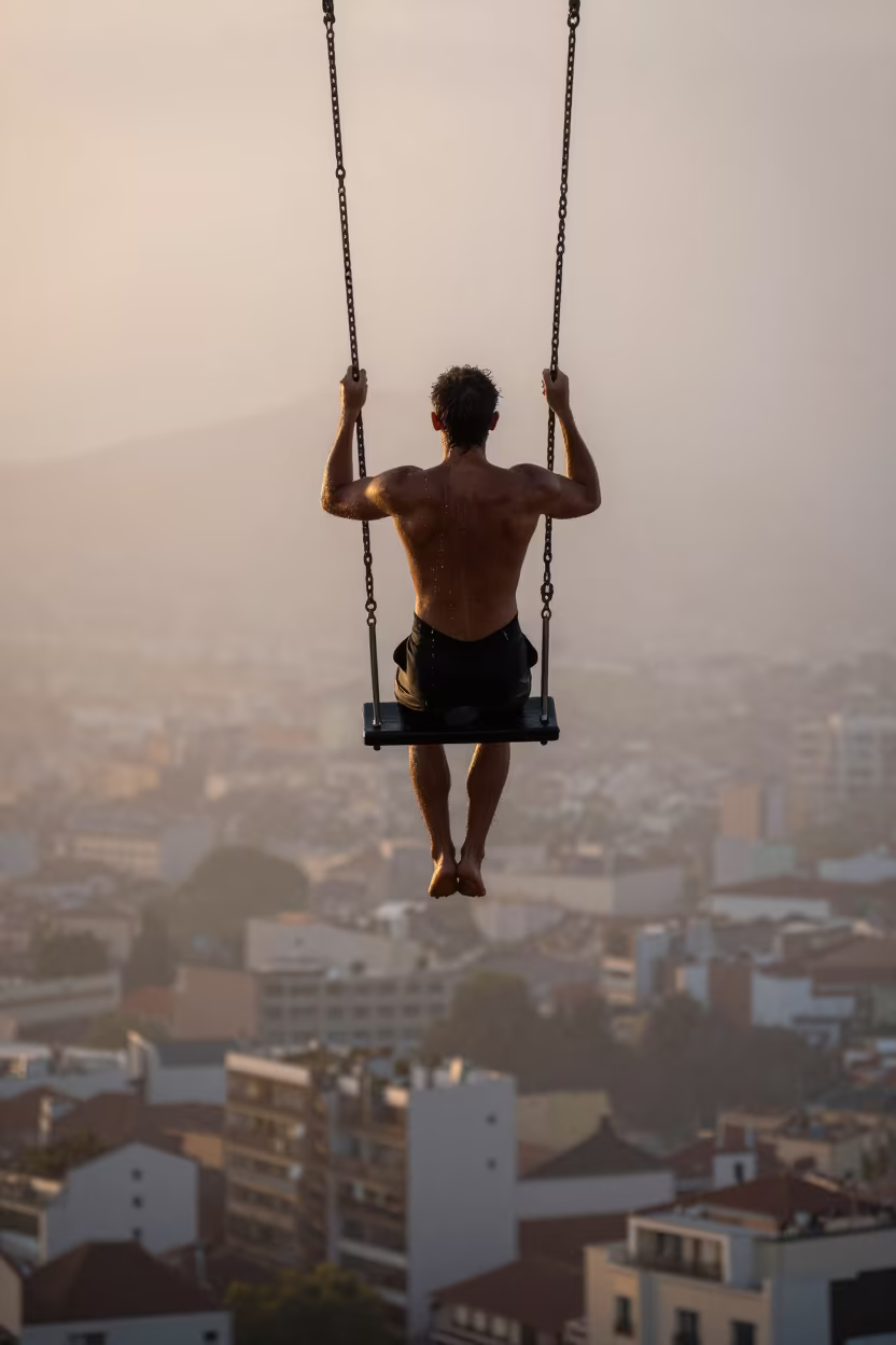 Valencia Trapeze Artist Sunset Mist in in Valencia