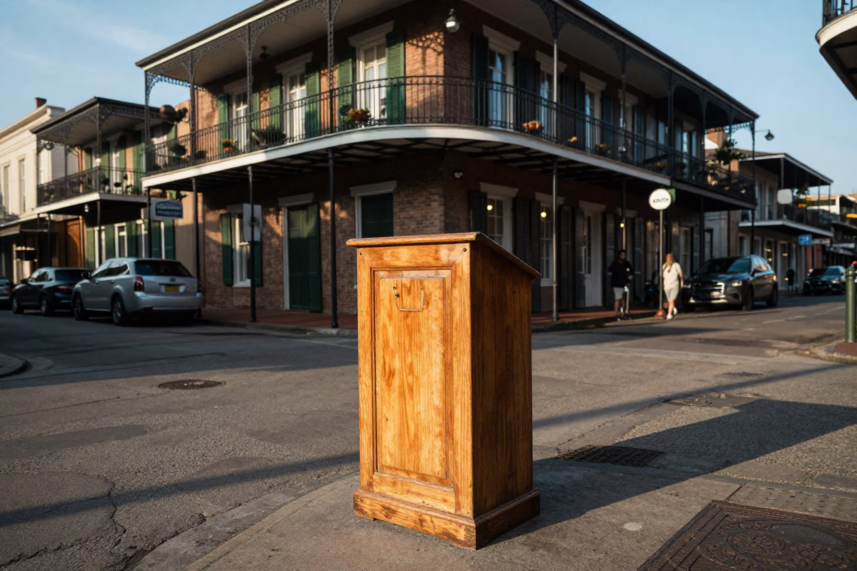 Valet Stand in New Orleans at The Late Afternoon Light in in New Orleans, Louisiana, United States