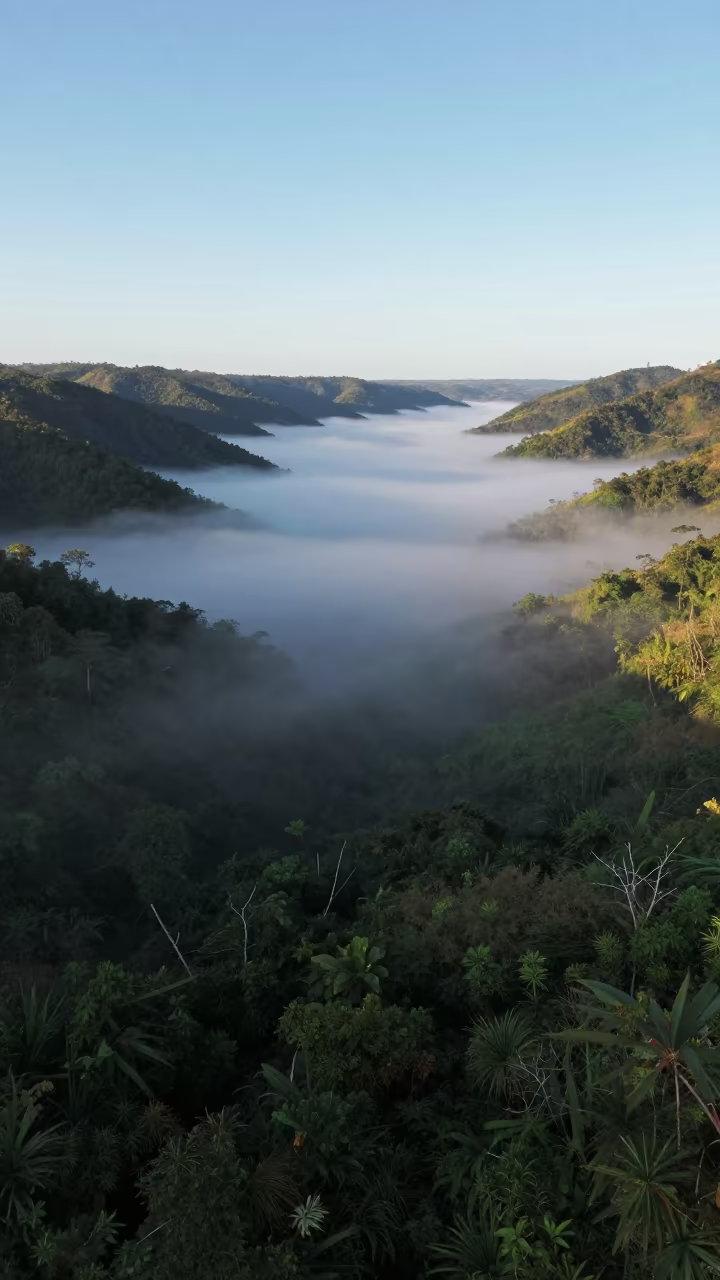 Sea of Valley Fog at Dawn Near Salvador in near Salvador