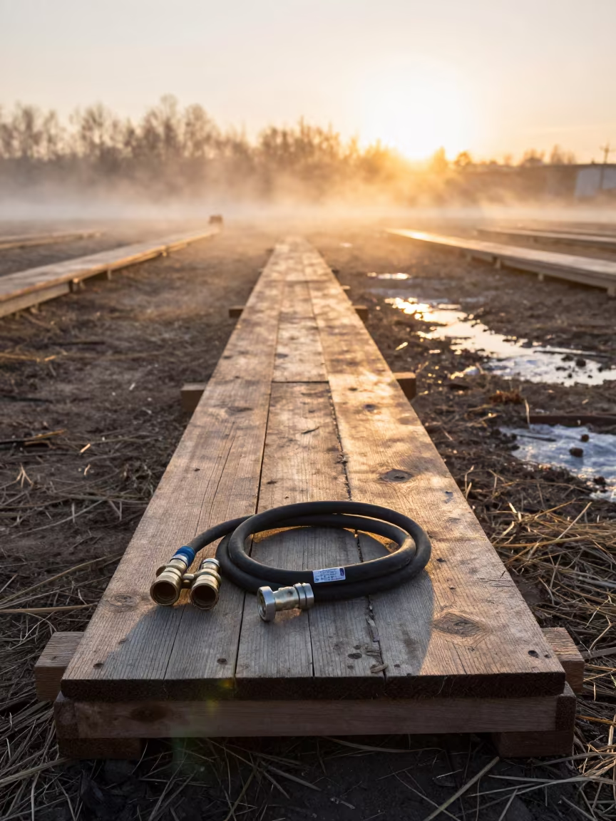 Valve Repair Kit on Russian Stockyard Ramp in at a stockyard loading ramp in Russia