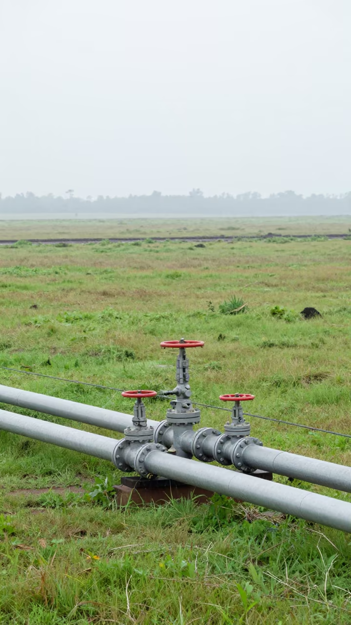 Valve Station Along Malawi Dam Spillway in along a dam spillway in Malawi