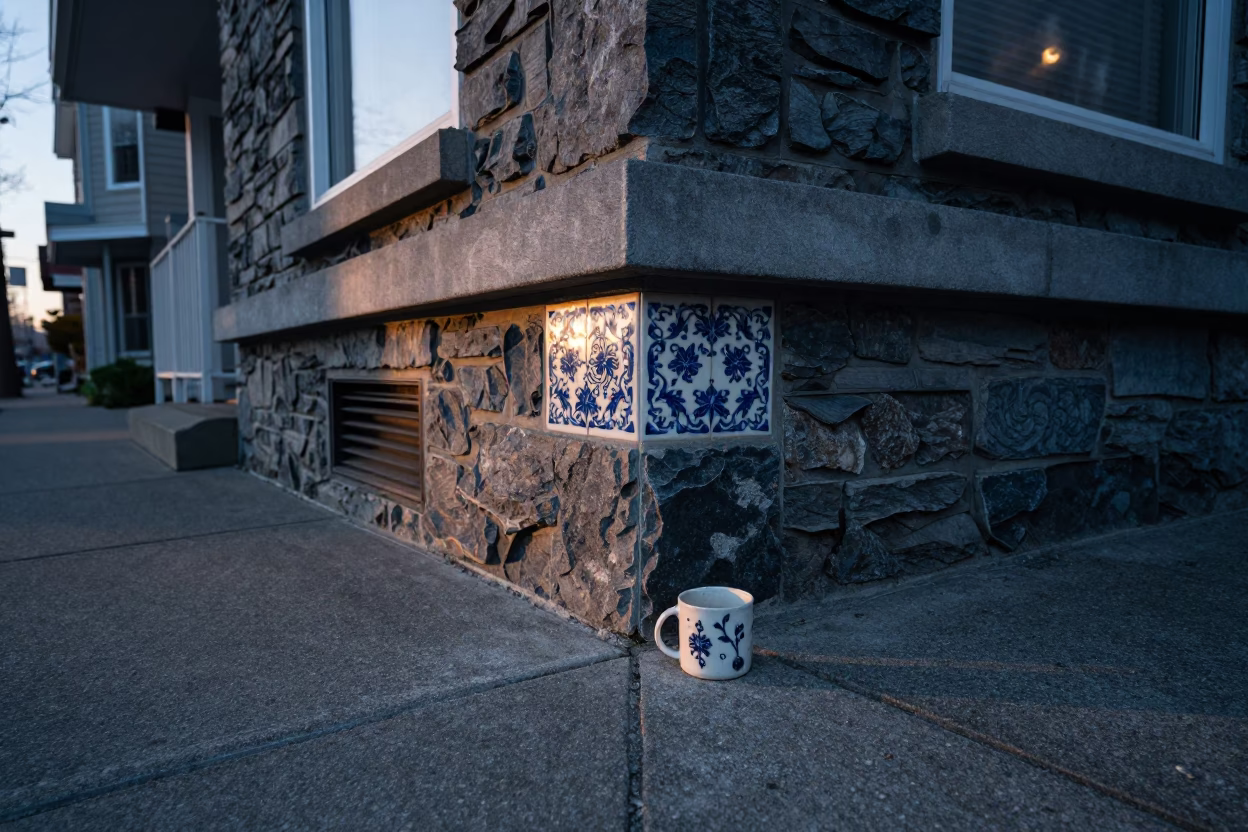 Vancouver Ceramic Tile at Early Morning Light in in Vancouver, British Columbia, Canada