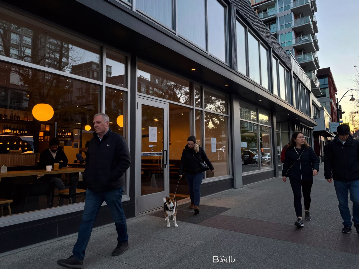 Vancouver Scene BC at The Early Evening Light in in Vancouver, British Columbia, Canada
