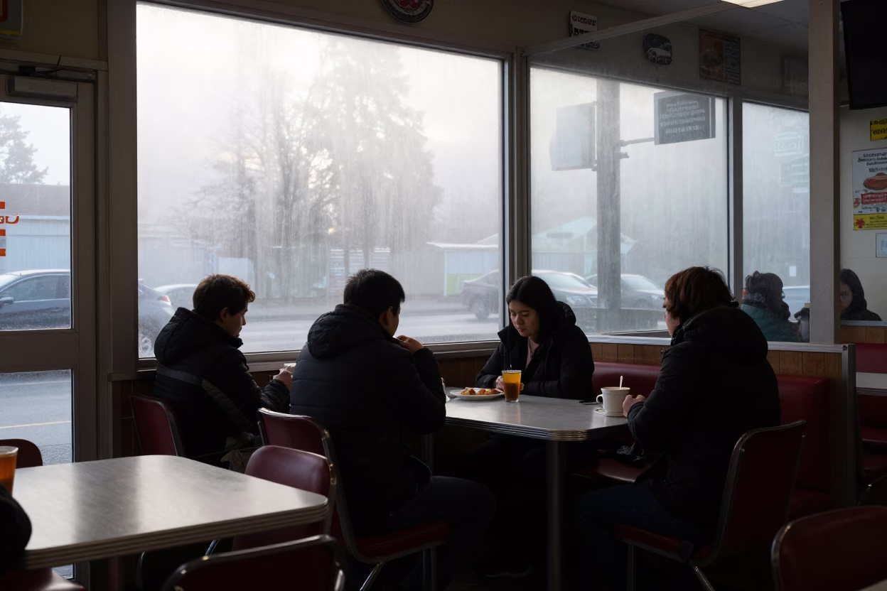 Vancouver Shop Interior at The Early Morning Light in in Vancouver, British Columbia, Canada