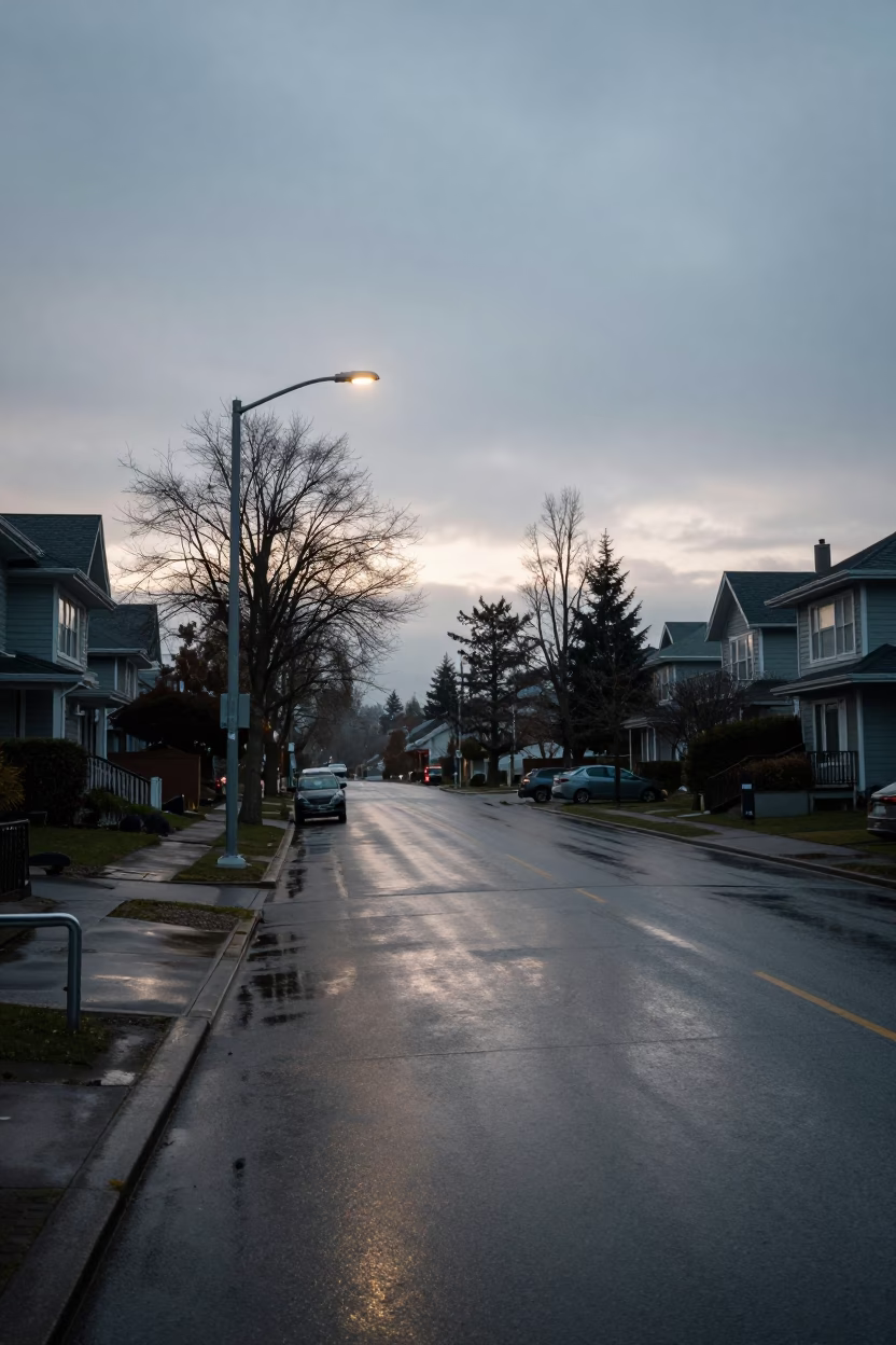 Vancouver Urban Stillness at Sunrise Light in in Vancouver, British Columbia, Canada