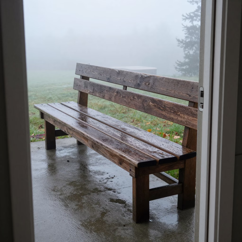 Vancouver Weathered Wooden Bench in in Vancouver, Canada