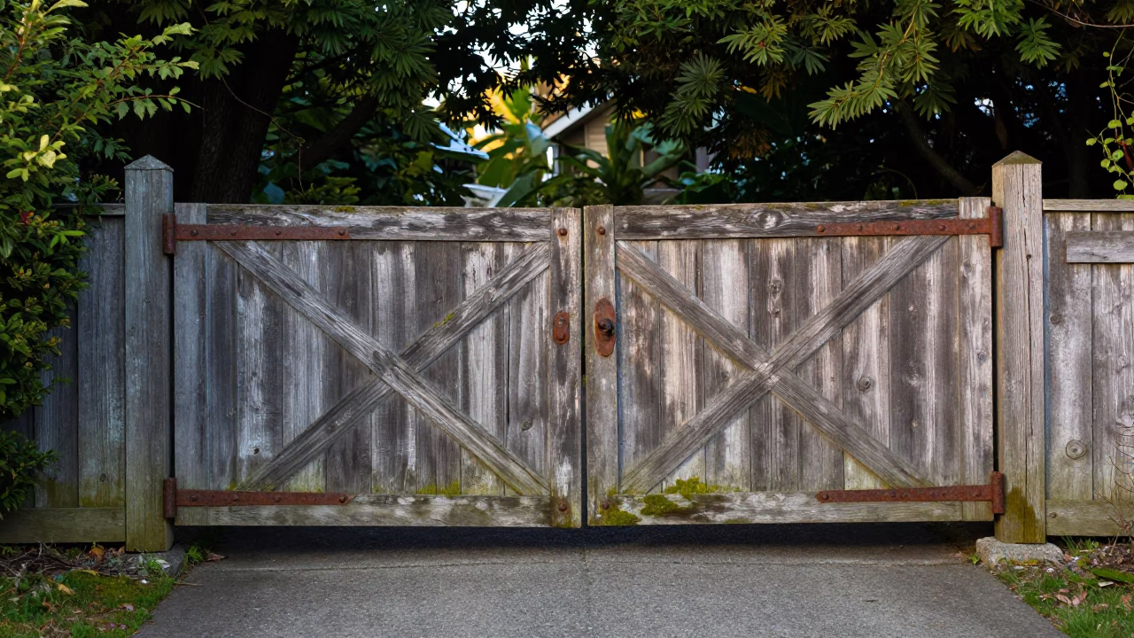 Vancouver Weathered Wooden Gate in in Vancouver, Canada