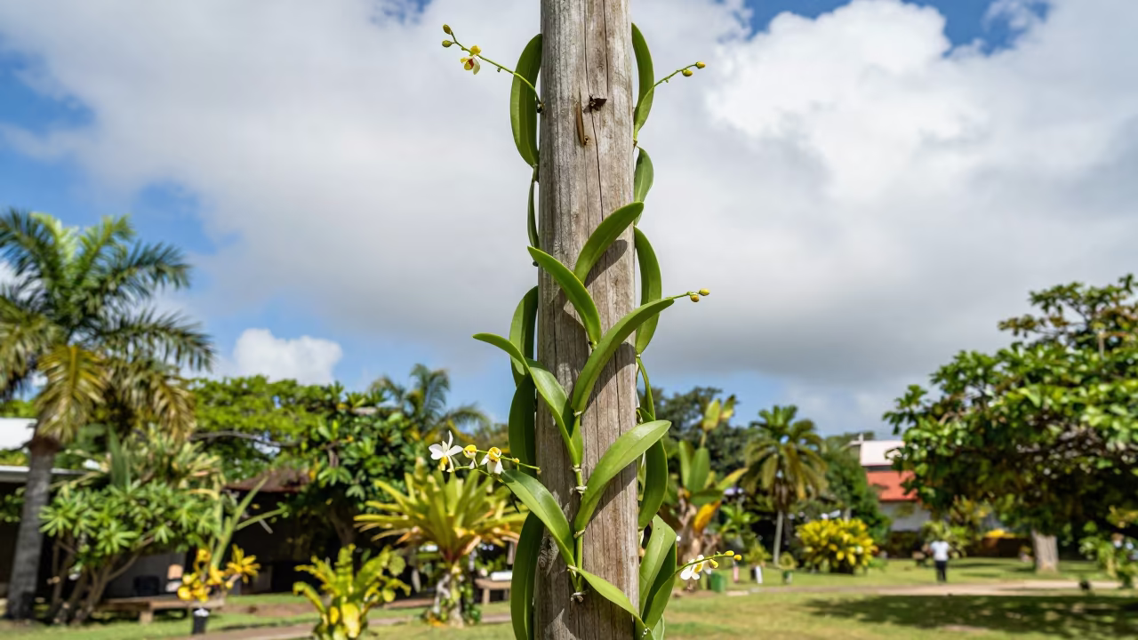 Vanilla Orchid Climbing Pole in Barbados in in Barbados
