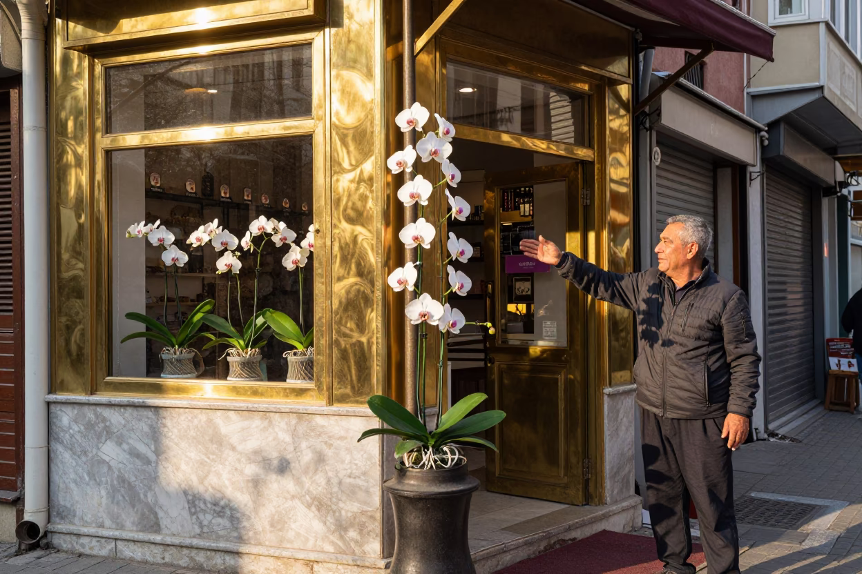 Vanilla Orchid in Istanbul at As First Light Reaches The Scene in in Istanbul, Turkey