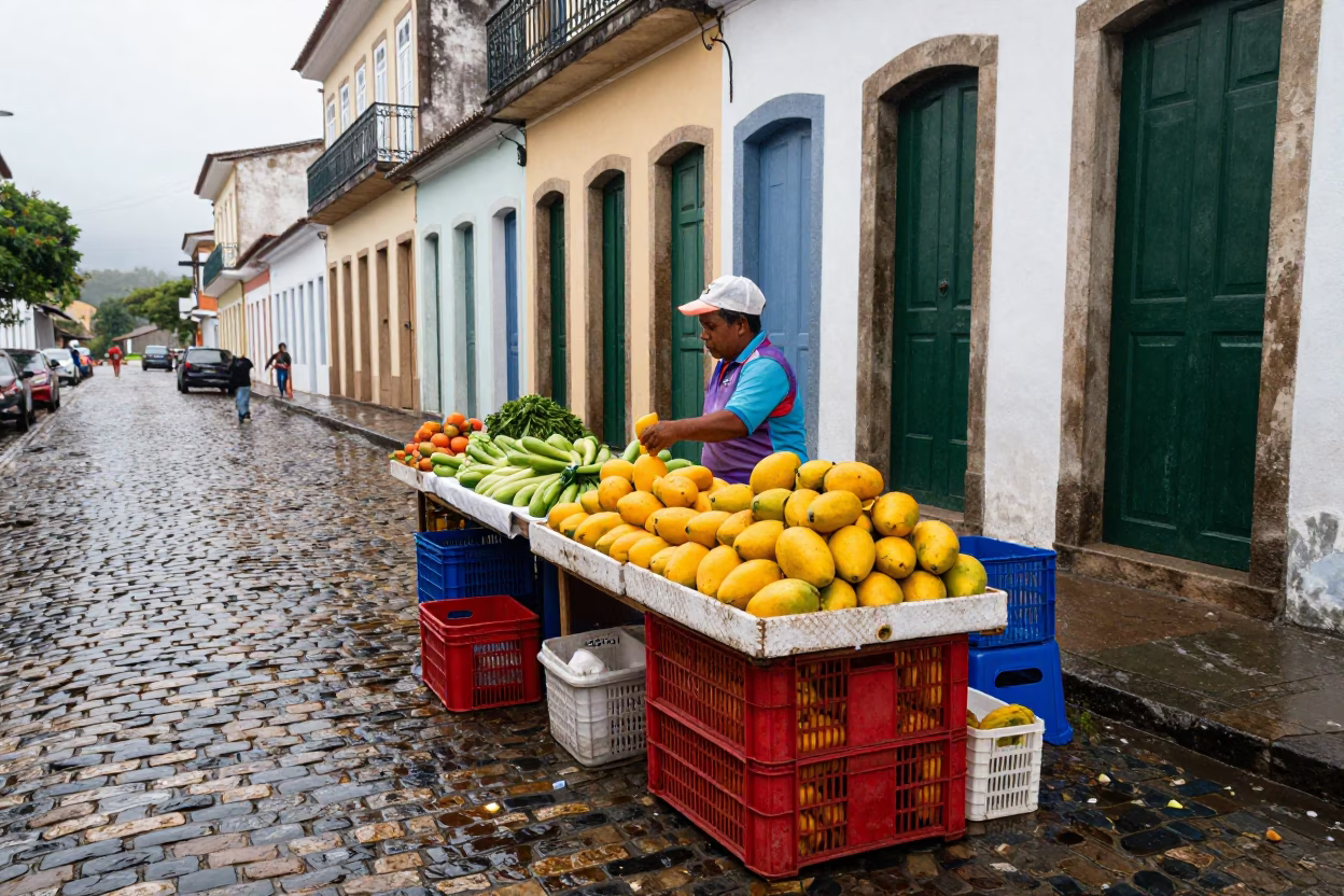 Vegetable Arrangement in Salvador in in Salvador, Brazil