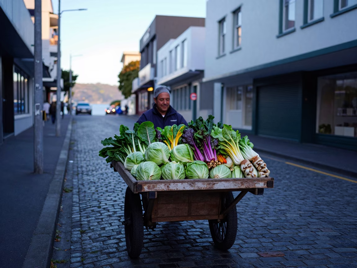 Vegetable Cart in Wellington in in Wellington, New Zealand