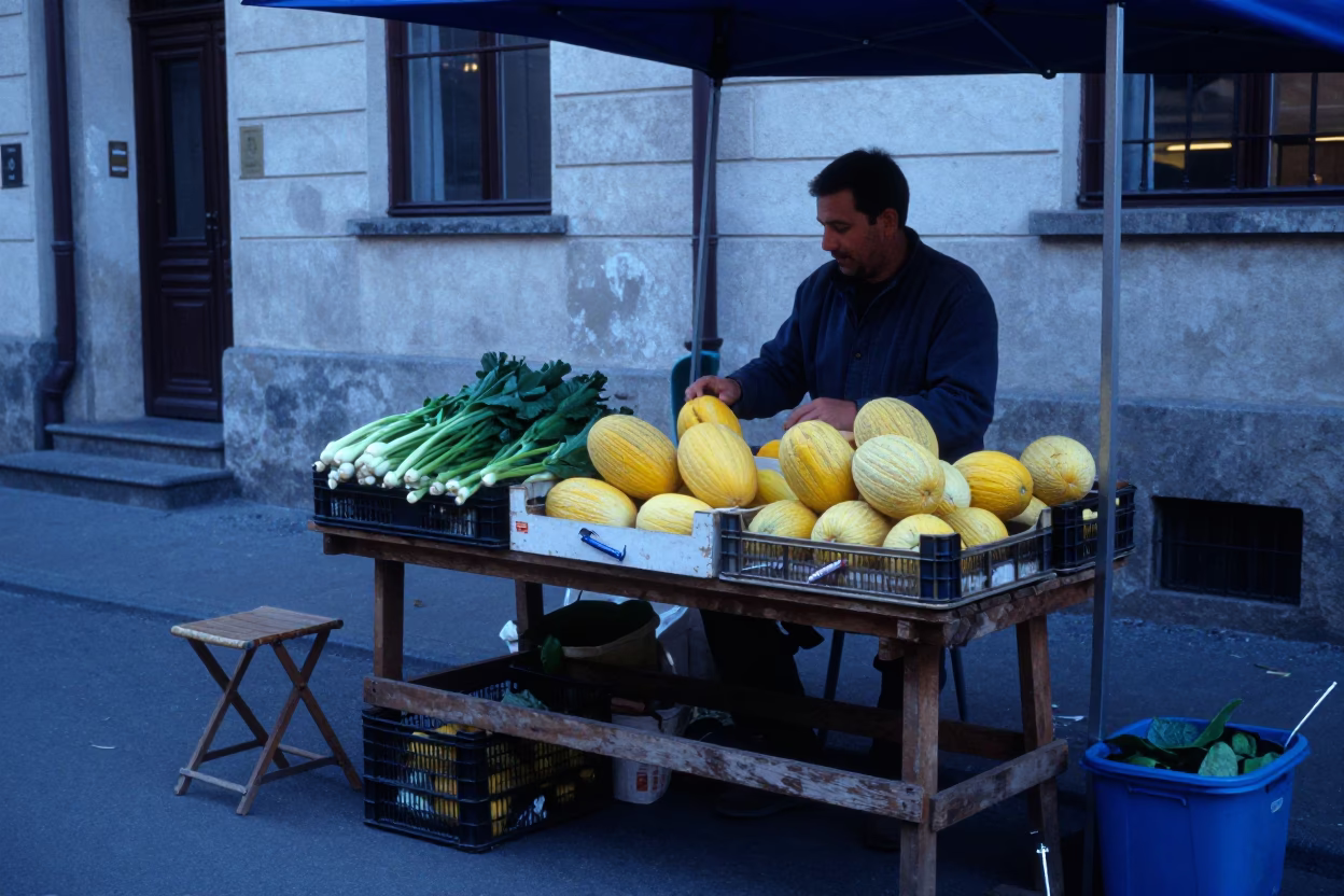 Vegetables at Blue Hour in in Budapest, Hungary