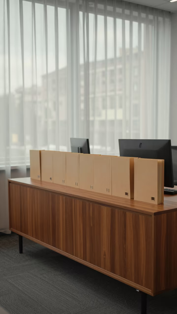 Veliko Tarnovo Office Credenza with City View in inside a coworking floor in Veliko Tarnovo