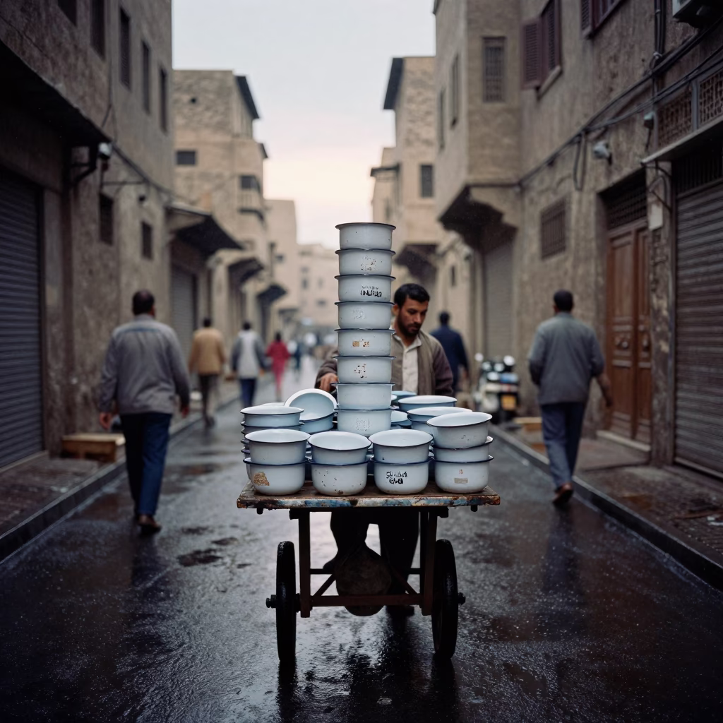Vendor at First Light in in Cairo, Egypt