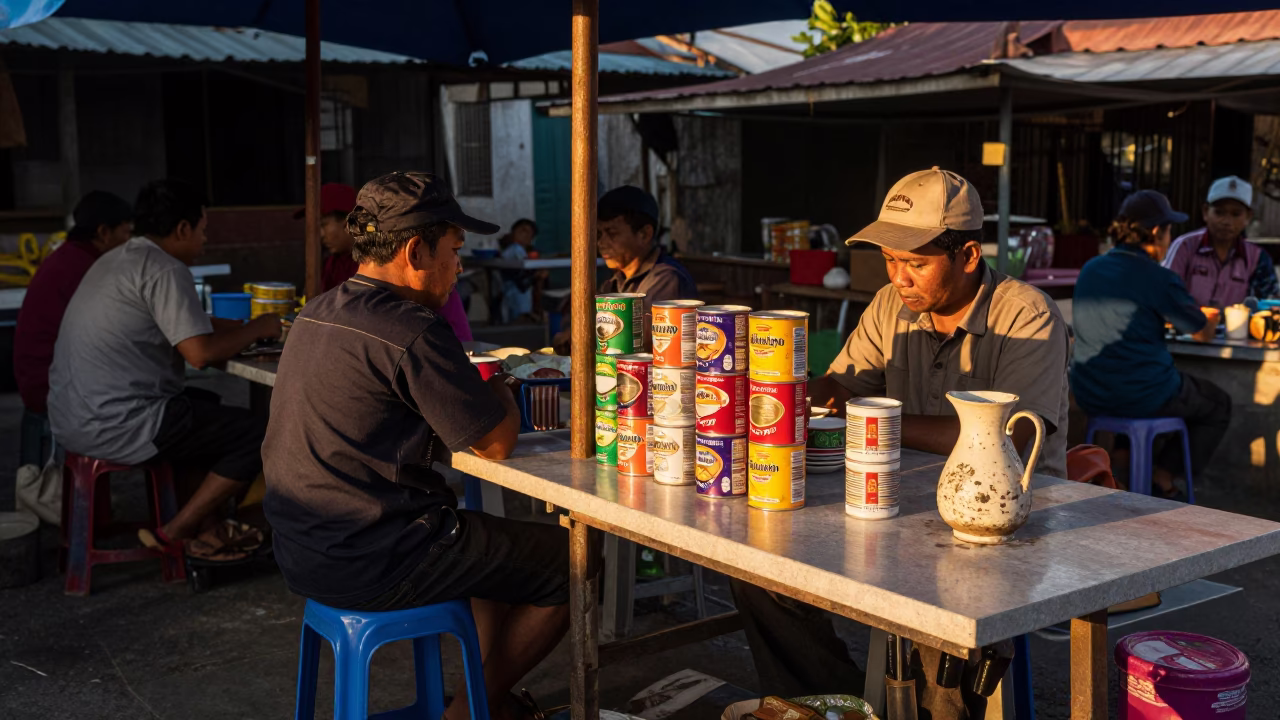 Vendor at Golden Hour in Denpasar in in Denpasar, Indonesia