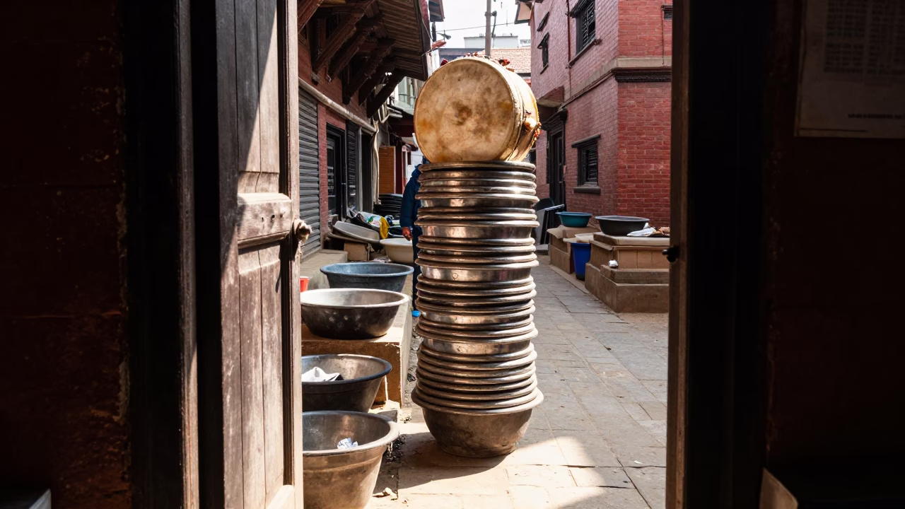 Vendor at Late Morning Light in Kathmandu in in Kathmandu, Nepal